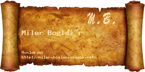 Miler Boglár névjegykártya